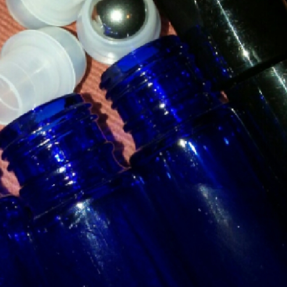 2pc Bottle Set Cobalt Blue Glass Roller Bottles Essential Oils DIY Scents - Picture 5 of 8